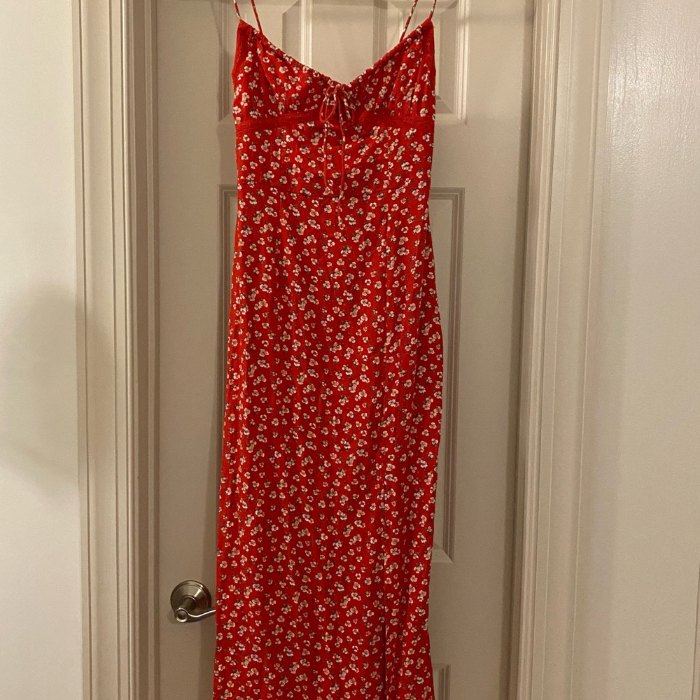 NWT Aeropostale XS Red Floral Maxi Dress